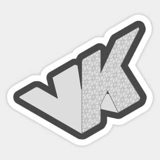 Isometric Alphabet Letter, Letter K Sticker